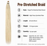 Extensions de dreadlocks noires de 24 pouces, 20 mèches, locs au crochet, tissage simple fait main, cheveux synthétiques, tresses Reggae