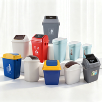 Poubelle à double compartiment avec pédale, poubelle à double compartiment avec ouverture supérieure, en plastique, seau de rangement de 10 L