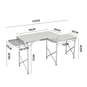 <span class=keywords><strong>Table</strong></span> en <span class=keywords><strong>aluminium</strong></span> HISPEED <span class=keywords><strong>extensible</strong></span>, pliable, légère, portable, design moderne, pour l'extérieur, le camping, la plage, le jardin, utilisation en intérieur - Product Image 5