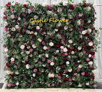 Mur de fleurs artificielles en rouleau 5D personnalisé pour mariage, feuillage blanc, 8x8, toile de fond pour décoration murale