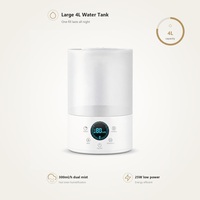 Humidificateur domestique grande capacité 2,6-4,0 L à double buse nano-atomisante, affichage LED, fonctionnement ultra-silencieux 28 dB, forte production de brume