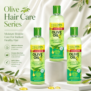 Wholesale Creamy Aloe <b>Shampoo</b> Infused with Olive Oil Deep Cleansing and Moisturizing for Relaxed and Natural Hair 480ml - Product Image 3