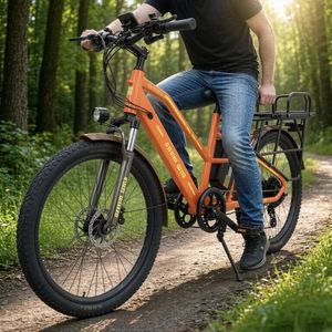 Vélo cargo électrique 48V, cadre en alliage d'aluminium, moteur roue arrière, double batterie lithium 15Ah+15Ah, frein à disque, vélo utilitaire 26 pouces - Product Image 6