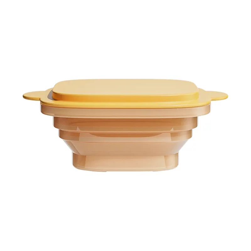 Children's portable lunch bowl, folding silicone lunch box