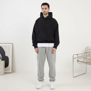 Sweat à capuche unisexe noir personnalisé style streetwear, luxe, en Spandex/Polyester, hiver, zippé, 220g, séchage rapide, respirant - Product Image 1