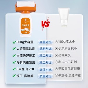 Wall Repair <b>Roller</b> <b>Paint</b> 500g Liquid Latex Matte Finish High Adhesion Fast Drying For Home Wall Coating - Product Image 1