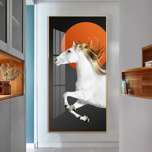Un <span class=keywords><strong>cheval</strong></span> <span class=keywords><strong>blanc</strong></span> vif peinture animal art mural de luxe pour couloir <span class=keywords><strong>et</strong></span> décoration murale de la maison photo impression toile <span class=keywords><strong>et</strong></span> affiches - Product Image 5