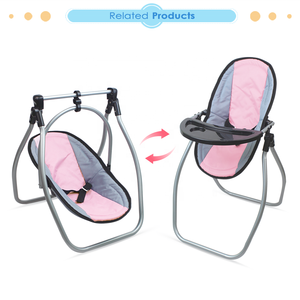 Dollri Starri-<span class=keywords><strong>Chaise</strong></span> <span class=keywords><strong>haute</strong></span> et balançoire personnalisées 2 en 1 avec porte-poupée pour poupées de 18 pouces - Product Image 4
