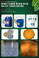 Kit de Démarrage Complet Personnalisé Outils et Résine Époxy pour Revêtement de Sol Béton Flakes/Métallique (50 m²/500 pi²)