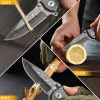 Couteau de poche pliant multifonction en acier inoxydable avec manche en bois pour camping, chasse, survie et défense personnelle - Vente en gros usine