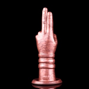 Dildo de Fantasía de Dos Dedos de Silicona, Dildo Vaginal y Anal con Ventosa, Plug Anal Grande, Juguetes Sexuales Unisex para Adultos al por Mayor - Product Image 3