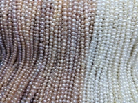 Vente en gros 4-4.5mm blanc rose naturel perles d'eau douce rondes perles en vrac pour collier Bracelet fabrication de bijoux