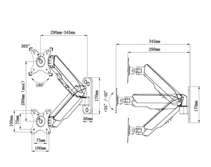 <span class=keywords><strong>Support</strong></span> mural pour moniteur Kaloc M360, bras pour moniteur de 17 à 35 <span class=keywords><strong>pouces</strong></span>, <span class=keywords><strong>support</strong></span> de moniteur, <span class=keywords><strong>support</strong></span> mural pour écran LCD - Product Image 4
