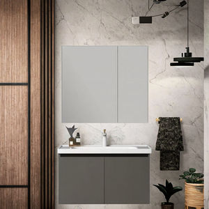 Meubles de salle de bain de luxe modernes avec lavabo, armoire de salle de bain suspendue noire, <span class=keywords><strong>meuble</strong></span>-lavabo en acier inoxydable avec lavabo - Product Image 3