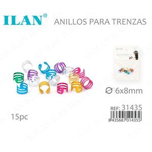 Anelli per trecce 6x8mm 15 pezzi per acconciature - Product Image 2