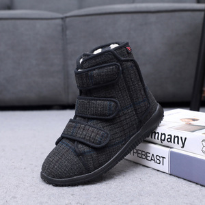 Toda la temporada cálido Unisex malla superior goma/PU suela transpirable antiestático grasa hinchada amplia Espalda alta azúcar pie paño de lana - Product Image 4