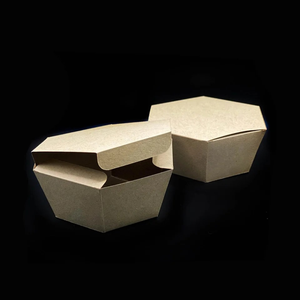 Boîtes d'emballage hexagonales brunes avec impression de logo personnalisé - Product Image 2