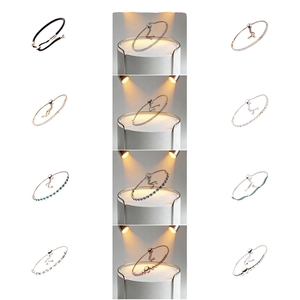 Original 925 Sterling Silver Bracelets <b>Bangles</b> Lovers Love Heart Zircon <b>Charms</b> Beads Snake Chains Women Rose Gold DIY Party - Product Image 1