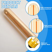 Vintage Antique 6500K LED Filament Lumière 110V/120V E27 Tubulaire Edison Ampoules Long Tube T185/T225/T30/T300 3W/4W/6W/8W Paysage
