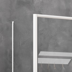 Kamalu KE-4000B Box Doccia Angolare Scorrevole Bianco Opaco 70x110 Rettangolare Senza Telaio con Piatto Quadrato 6mm Impermeabile per Bagno - Product Image 5