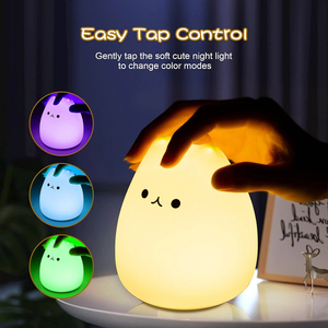 Cute Silicone LED Night Light for Kids Children Cartoon Animal Bedroom Decor Touch Night <b>Lamp</b> for Gifts - Product Image 5