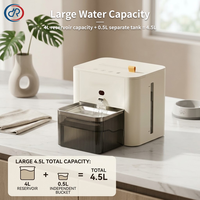 Fontaine à eau sans fil personnalisée OEM 4,5 L pour animaux de compagnie, rechargeable 6000 mAh, pour chats et chiens, avec séparation eau propre et eau usée