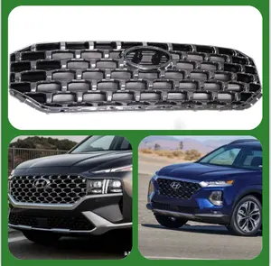2020 Black Mesh Outer Cover Parts Front Car Grille Accessories For HYUNDAI Santa Fe