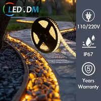 Bande lumineuse LED flexible en silicone LEDODM IP67 étanche AC110V/220V haute tension SMD2835 120LEDs/m 6000K, rouleau de 50m