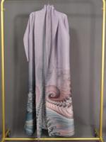 2025 usine directe élégant ouvert boutonnage Robe à manches longues imprimé fleuri Abaya Miyake plissé grande taille robe pour femmes musulmanes