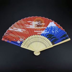 Éventail pliant noir en tissu de soie imitée, en bambou, sculpté, avec motif de peinture d'art populaire, élégant, pour festivals, mariages, fêtes, cadeaux pour bébés - Product Image 6