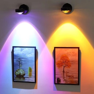 ไฟติดผนัง LED ปรับความสว่างได้ เปลี่ยนสีได้ โคมไฟทรงกระบอก<span class=keywords><strong>สี</strong></span>ดำสำหรับตกแต่งกรอบรูปภาพ แสงไฟตกแต่งบ้าน - Product Image 1