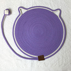 Almohadilla para rascar gatos tejida con cuerda de algodón, Bola de juguete, alfombrilla integrada para dormir para gatos, alfombrilla lavable resistente a los arañazos para mascotas - Product Image 5