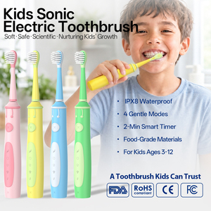 <span class=keywords><strong>Brosse</strong></span> à dents électrique sonique pour enfants, poils doux DuPont, étanche IPX8, rechargeable par type C, 4 modes, minuterie intelligente, qualité alimentaire, faible bruit - Product Image 1
