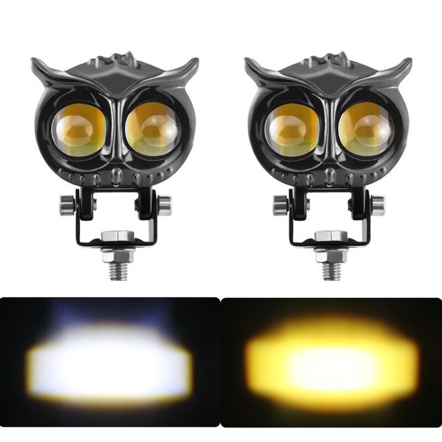 New Design Dual Color Led Motorcycle Fog Light Head Light Headlight Led Auxiliary Spot Led Lights for Motorcycle