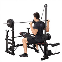 Station de musculation multifonctionnelle stable et durable en métal avec poulie pour banc de musculation réglable et lat pulldown