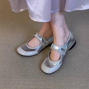 Zapatos Planos de Piel de Oveja para Mujer, con Velcro, Estilo Mary Jane, Suela Suave, Punta Redonda, Estilo Ballet, Casuales - Product Image 3