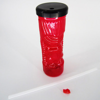 OEM/ODM Gobelets Tiki en plastique incassable rouge/bleu/vert/transparent avec couvercle et paille, approvisionnement d'usine personnalisé