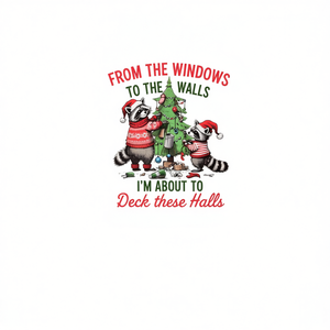 T-shirt de Noël à motif de raton laveur, design arbre de Noël, imprimé animal festif, taille adulte unisexe - Product Image 2