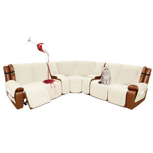 Funda Protectora <span class=keywords><strong>para</strong></span> Sofá a Rayas Blancas Crema, Resistente a los Arañazos de los Mascotas, Antideslizante, <span class=keywords><strong>para</strong></span> Protección de <span class=keywords><strong>Sofás</strong></span> Nuevos, Precio al por Mayor - Product Image 1