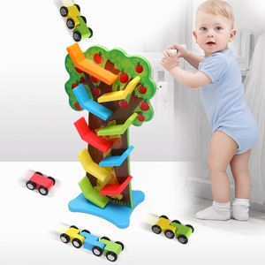 In legno per bambini giocattoli educativi inerzia velocità 9-strato della pista di alberi da frutto aliante creativo blocchi di costruzione del giocattolo per il bambino - Product Image 1