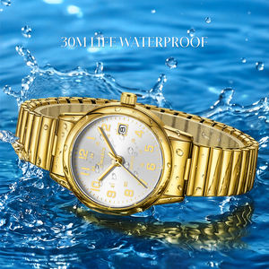 LIGE ST6726 Piccolo Orologio Dorato da Donna con Calendario, Quadrante Arabo, Acciaio Inossidabile, Formato 12/24 Ore, Impermeabile, Regalo per Ragazze - Product Image 4