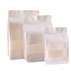 Custom logo Food Packaging White Kraft Paper Gusseted Sealing Zip Lock <b>Bag</b> Promotional Pack - Product Image 3