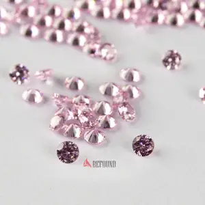 Hot Sale 1000pc/pack 1mm 3mm Synthetic cubic zirconia stone round brilliant cut pink color CZ Stone Cubic Zirconia Loose