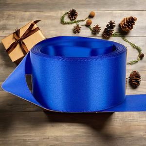 Factory direct Eco-Friendly Solid Blue Satin <b>Ribbon</b> 5cm Width Tearproof Luxury Bowknot Wedding Party Bouquets Gift Packaging - Product Image 2
