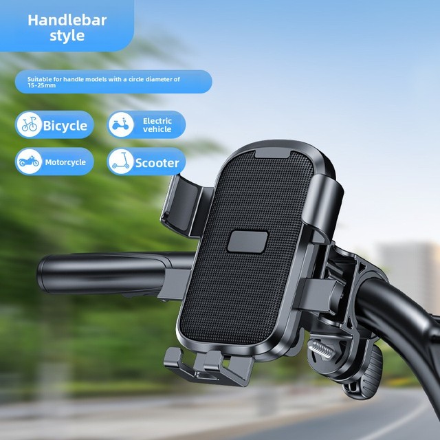 Motorcycle Handlebar Rearview Mirror Anti-Shake Feature Fixed Bike Navigation Hook Cycling Mobile Phone Holder Takeaway Product