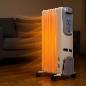 Radiateur électrique à huile 1500W portable avec roulettes pour usage domestique et hôtelier - Product Image 2