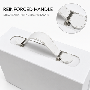 Boîte cadeau pliable à couvercle rabattable avec poignée, surface texturée en cuir, fermeture magnétique, emballée à plat pour réduire les frais de transport - Product Image 2