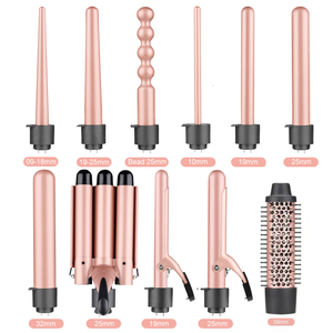 <span class=keywords><strong>Fer</strong></span> à friser en céramique 5 en 1 multifonction Big Wave 3 barils ensemble de <span class=keywords><strong>fer</strong></span> à friser Led Interchangeable bigoudi - Product Image 4