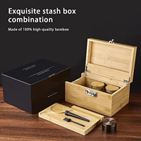 Boîte à tabac en bambou de luxe personnalisée en gros, avec aimant, étanche aux odeurs, avec serrure