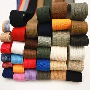 Factory Price 25-50mm Wide Corrugated Grain Canvas Cotton/Polyester Webbing Tape for Belt Bag Shoes Hat Garment Accessories